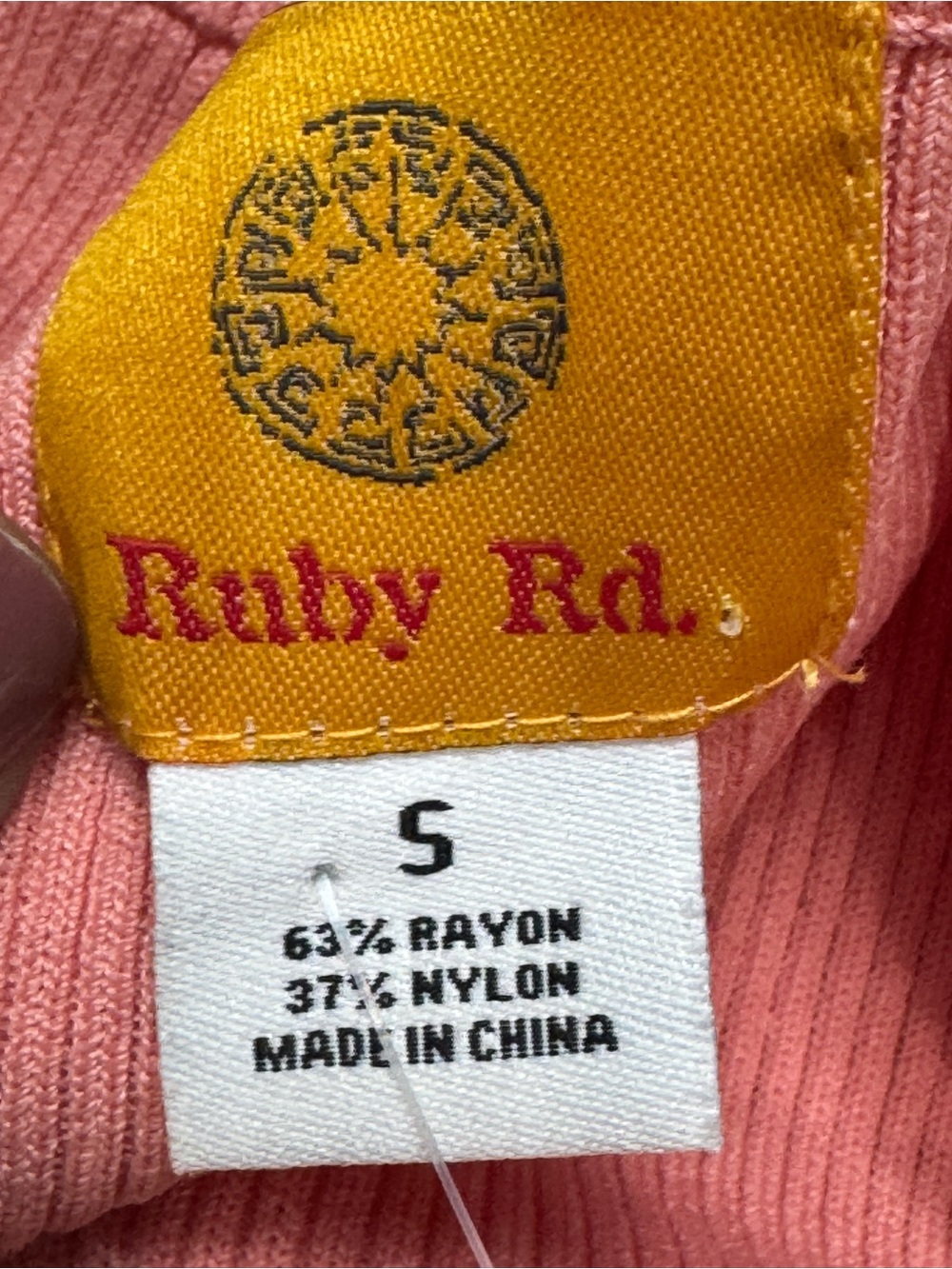 Ruby Rd. Peach Pink Embellished Tank Top Small Ribbed Knit - Picture 13 of 13